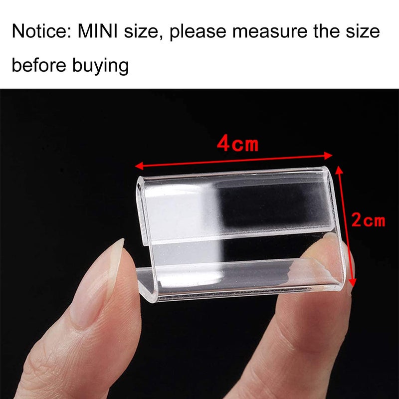 lasenersm 15 Pieces L Shape Mini Sign Display Holder Acrylic L Shape Counter Top Stand Clear Acrylic Price Card Tag Label Stand Display 4x2cm - Image 3